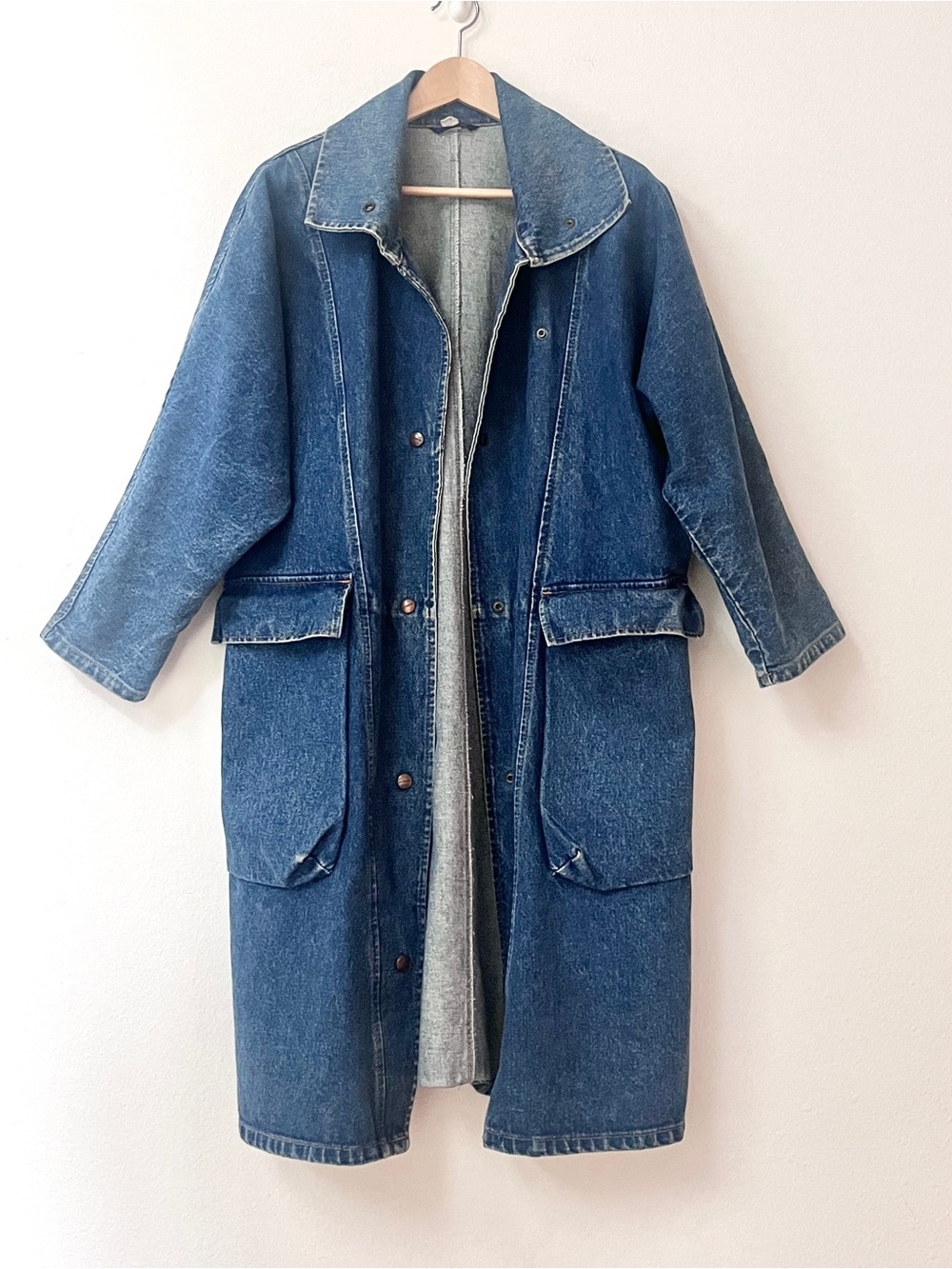Vintage 80s era Denim Duster Jacket / Trench from Europe